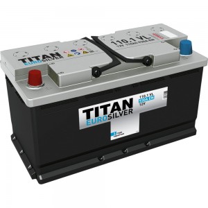 Аккумулятор TITAN EUROSILVER 110.1 VL прямая полярность, 930 А, 352x175x190 мм 4607008881462