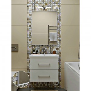 Зеркало в ванную комнату TODA ALMA прямоугольное, влагостойкое в раме, 60x43.5 см, цвет рамы - белый 600435WT