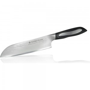 Кухонный нож TOJIRO сантоку flash, длина лезвия 180 мм, сталь vg10, 63 слоя, рукоять микарта FF-SA180