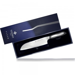 Кухонный нож TOJIRO сантоку flash, длина лезвия 180 мм, сталь vg10, 63 слоя, рукоять микарта FF-SA180