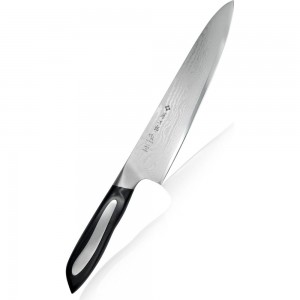 Кухонный поварской нож TOJIRO flash длина лезвия 240 мм, сталь vg10, 63 слоя, рукоять микарта FF-CH240