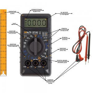 Цифровой мультиметр TopAuto звуковая прозвонка цепи, компактный в блистере DT182