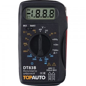Мультиметр цифровой топ авто, звуковая прозвонка цепи, интегрированные щупы TopAuto DT83B