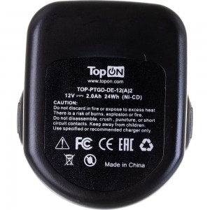 Аккумулятор для электроинструмента DeWalt (Ni-Cd, 12В, 2Ач) TopON PN: DC9071 TOP-PTGD-DE-12/A/2