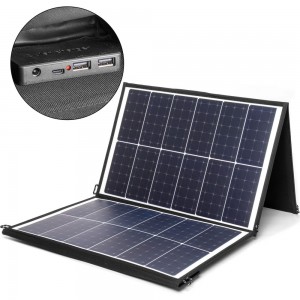 Складная влагозащищенная солнечная батарея TopOn 120W 18V DC, Type-C PD 60W, USB QC3.0 18W, USB 12W, на 3 секции TOP-SOLAR-120