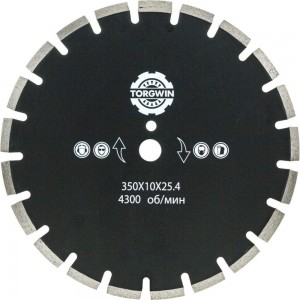 Алмазный диск сегментированный по бетону 350х10х32/25.4 мм TORGWIN T817161