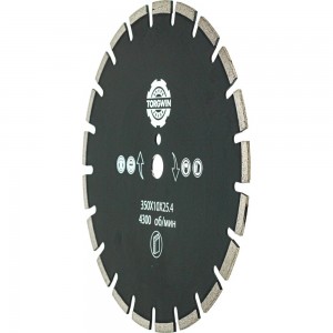 Алмазный диск сегментный по асфальту 350х10х25.4 мм TORGWIN T225898