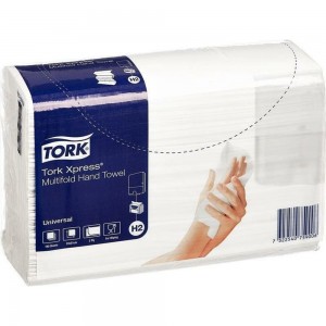 Бумажное полотенце TORK Universal Multifold 190 шт 2-слойное натуральный белый 23.4x21.3 см, 471103