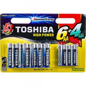 Алкалиновый элемент питания Toshiba 6*LR6 + 4*LR03 multipack 10/card 5450