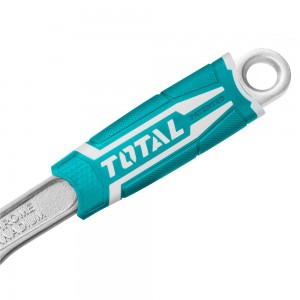 Разводной ключ TOTAL 200 мм, обрезиненная ручка THT101086
