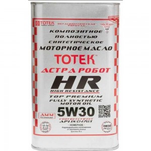 Синтетическое моторное масло 100% PAO ТОТЕК Астра Робот HR SAE 5W30, 5 л HR530005
