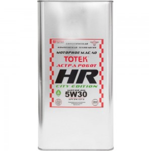 Моторное масло ТОТЕК HR-City Edition синтетическое, SAE 5W30, 5 л, жесть HRCE530005