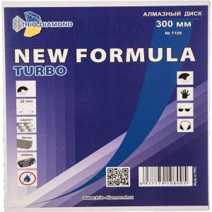Диск алмазный отрезной Турбо New Formula (300х32 мм) TRIO-DIAMOND T108