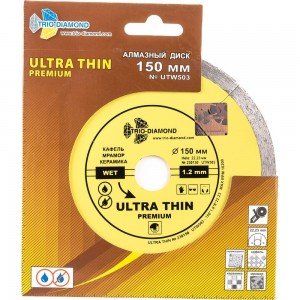 Диск алмазный отрезной Сплошной Ультратонкий Ultra Thin hot press (150х22.23 мм) TRIO-DIAMOND UTW503