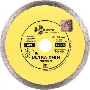 Диск алмазный отрезной Сплошной Ультратонкий Ultra Thin hot press (150х22.23 мм) TRIO-DIAMOND UTW503