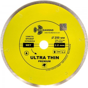 Диск алмазный отрезной Сплошной Ультратонкий Ultra Thin hot press (250х25.4 мм) TRIO-DIAMOND UTW507