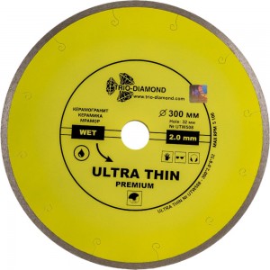 Диск алмазный отрезной Сплошной Ультратонкий Ultra Thin hot press (300х32 мм) TRIO-DIAMOND UTW508