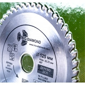 Диск пильный по дереву (125x22.23 мм; 48Т) TRIO-DIAMOND FLL802