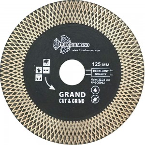 Диск алмазный отрезной Турбо серия Grand Cut & Grind 125х22.23 мм TRIO-DIAMOND GCG002
