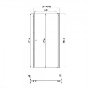 Душевая дверь Triton Уно 80x185, хром, прозрачный Щ0000036857