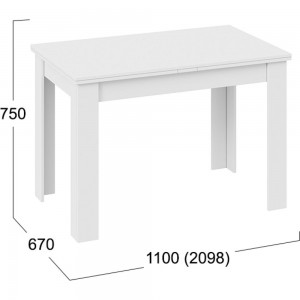 Раздвижной стол ТриЯ Промо тип 4 Белый/Белый 198639