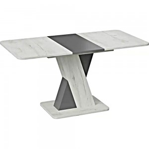 Обеденный раздвижной стол ТриЯ Люксембург тип 3, дуб крафт белый/серый 221390