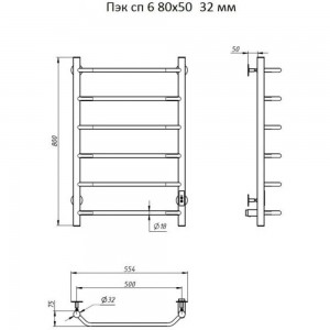 Элекрический полотенцесушитель Тругор сп 6/8050 Пэк сп 6/8050 32