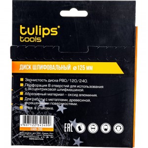 Диск шлифовальный с липучкой (6 шт; 125 мм; P80/120/240) Tulips tools EA05-200