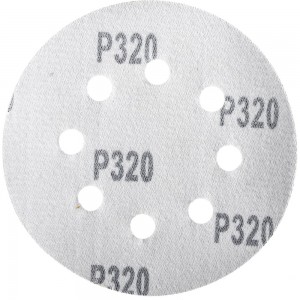 Круг абразивный шлифовальный перфорированный под липучку (10 шт; 125 мм; Р320) ТУНДРА 2603083