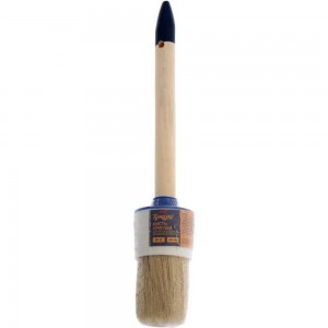 Кисть ТУНДРА круглая натуральная щетина, деревянная ручка, №12, 45 мм 881555