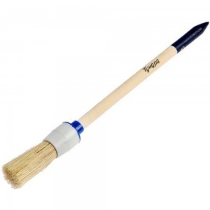 Кисть ТУНДРА круглая натуральная щетина, деревянная ручка, №2, 20 мм 881550