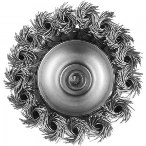 Щетка чашка металлическая со шпилькой (65 мм; крученая проволока) для дрели ТУНДРА 1032354