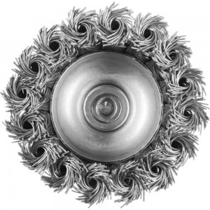 Щетка чашка металлическая со шпилькой (75 мм; крученая проволока) для дрели ТУНДРА 1032355