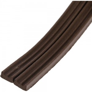 Резиновый уплотнитель ТУНДРА Krep профиль Е, размер 4х9 мм, коричневый, в упаковке 6 м 3794727