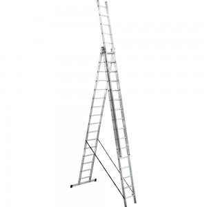 Алюминиевая 3-секционная лестница UFUK 3х16 ступеней 411316