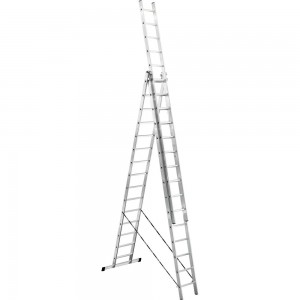 Алюминиевая 3-секционная лестница UFUK 3х15 ступеней 411315