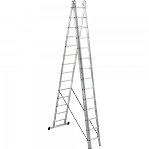 Алюминиевая 3-секционная лестница UFUK 3х14 ступеней 411314