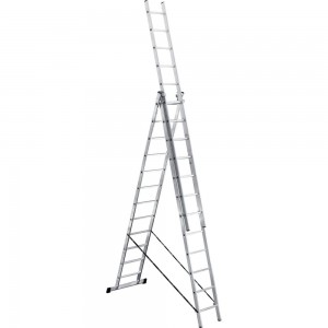 Алюминиевая 3-секционная лестница UFUK 3х12 ступеней 411312