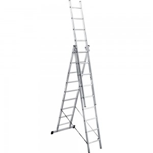 Алюминиевая 3-секционная лестница UFUK 3х9 ступеней 411309