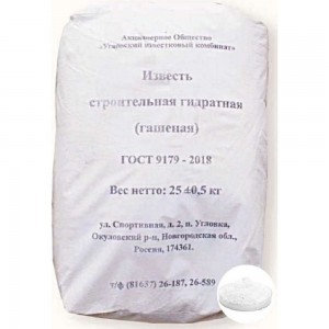 Известь гашеная гидратная Угловский известковый комбинат 25 кг STD_MSK_00010