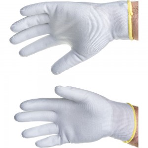 Нейлоновые перчатки с полиуретановым покрытием ULTIMA WHITE TOUCH белые ULT620/M