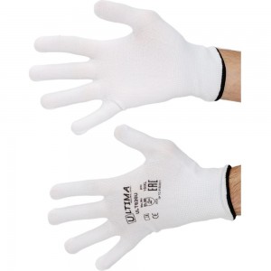 Нейлоновые перчатки без покрытия ULTIMA белые ULT620U/XL