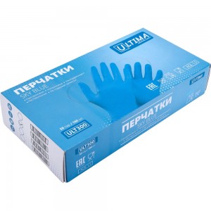 Текстурированные нитриловые неопудренные перчатки ULTIMA 100 шт ULT300 SKY BLUE, р.M/8