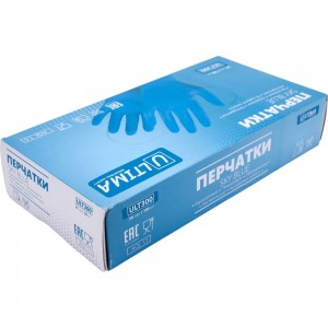 Текстурированные нитриловые неопудренные перчатки ULTIMA 100 шт ULT300 SKY BLUE, р.L/9