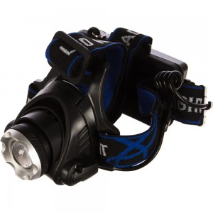Налобный аккумуляторный фонарь Ultraflash E150 220В, черный, CREE 3Вт, фокус, 2 аккум. 18650, 3 режима 12188