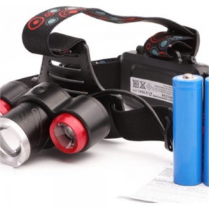 Налобный аккумуляторный фонарь Ultraflash LED5334 (3,7В, черный, 3LED, 5 Вт, фокус, 2 аккумулятор, 4 режима, USB, бокс, са) 15031