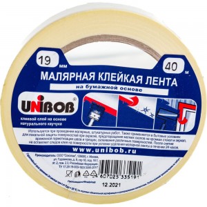 Малярная клейкая лента UNIBOB 19 мм х 40 м 214971