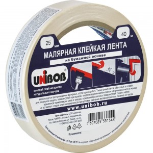 Малярная клейкая лента UNIBOB 25 мм х 40 м 214972