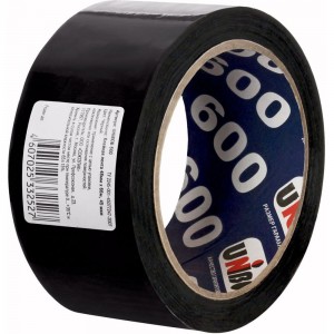 Упаковочная клейкая лента UNIBOB 600 черная 48 мм х 66 м 214935