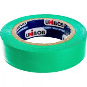 Изолента ПВХ UNIBOB 15 мм х 10 м, зеленая, 130 мкм 211769
